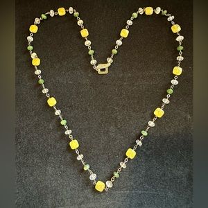 Silpada Oxidized Sterling Silver, Canadian Jade,Olive Jade and Crystal necklace